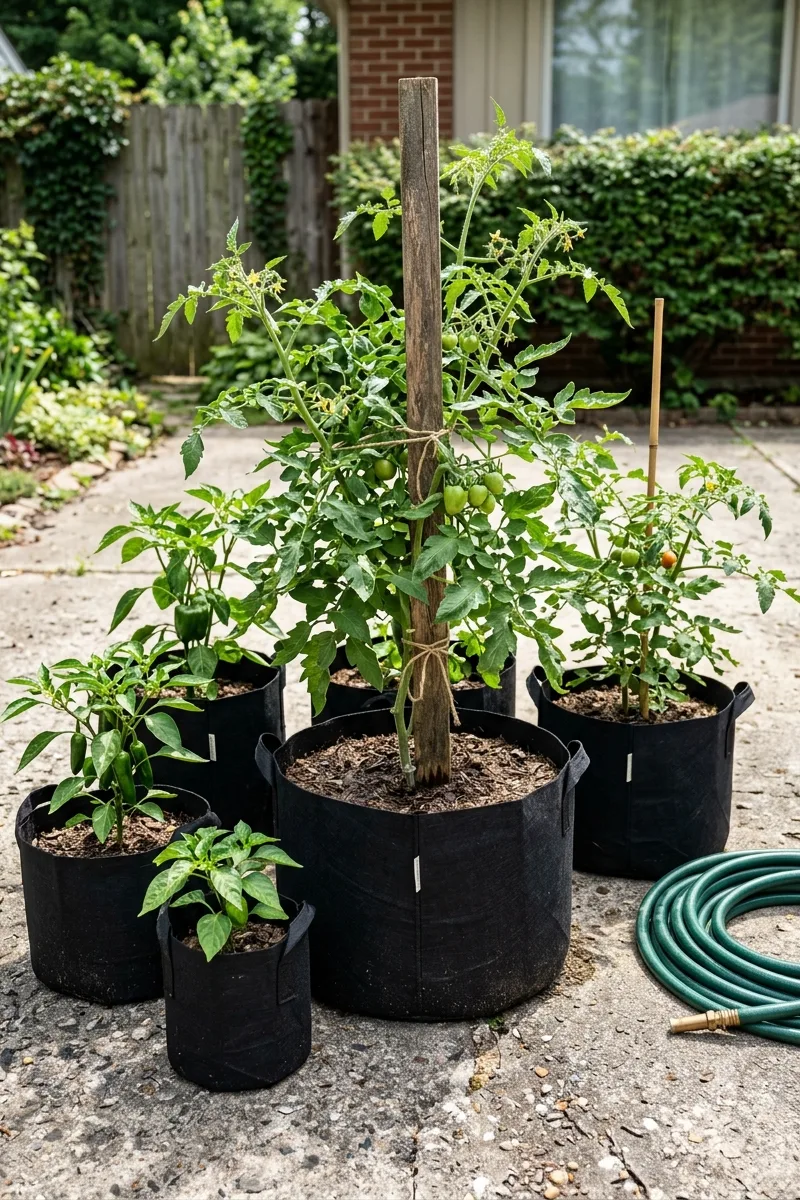 Fabric Grow Bags on Driveways