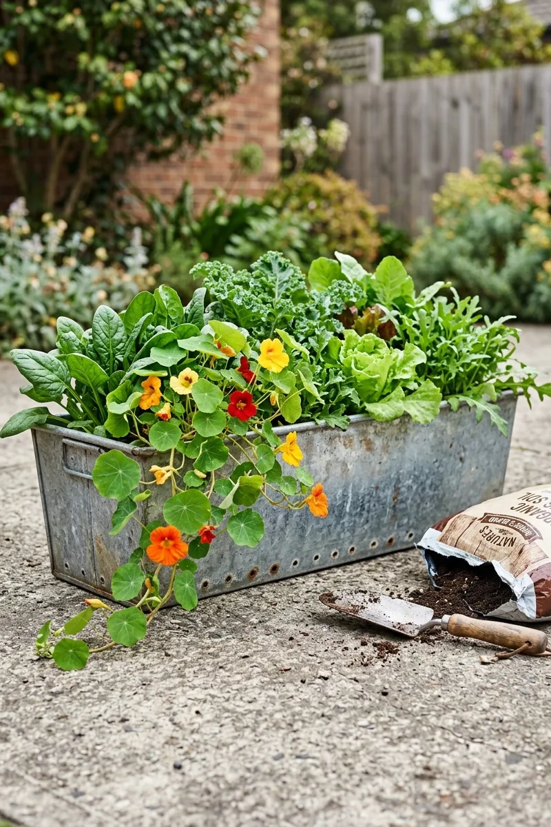 Galvanized Steel Trough Planters