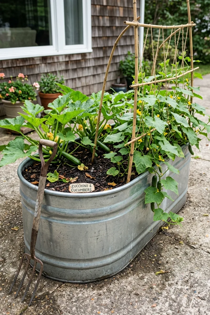Repurposed Stock Tank Gardens