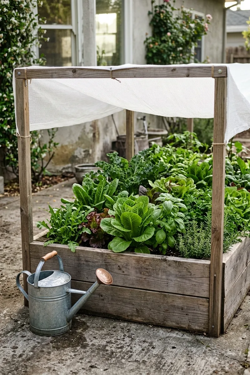 Shade Cloth Over Patio Beds