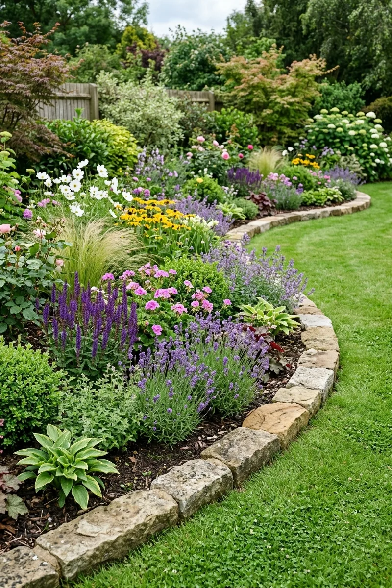 Curved Raised Flower Bed