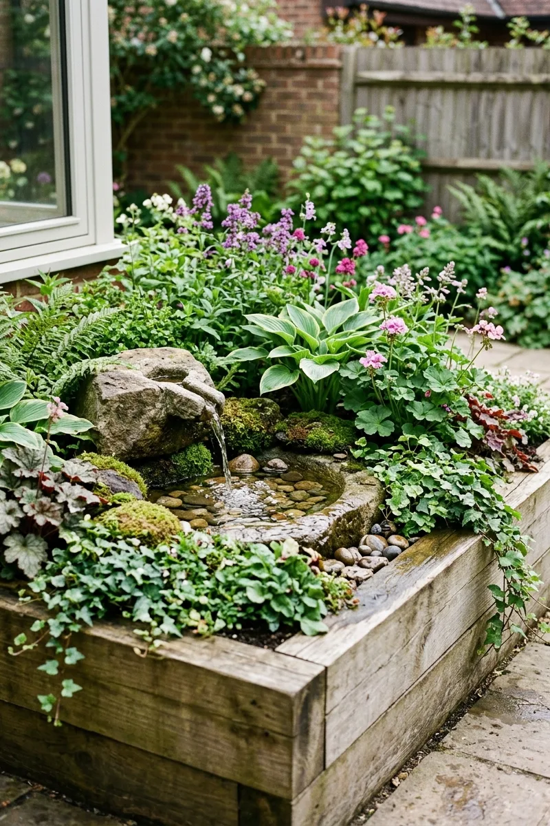 Raised Bed with an Integrated Water Feature