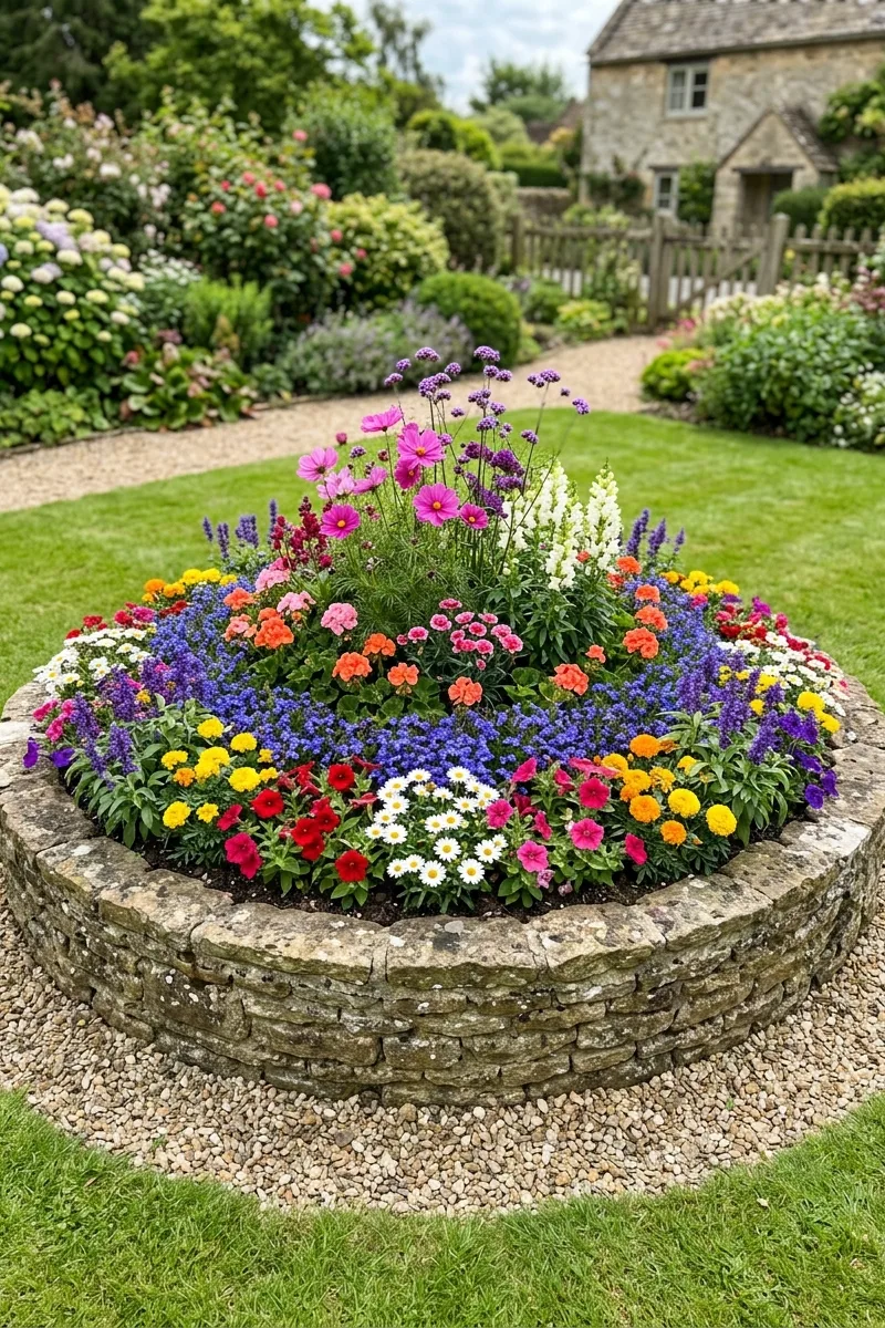 Round Raised Flower Bed
