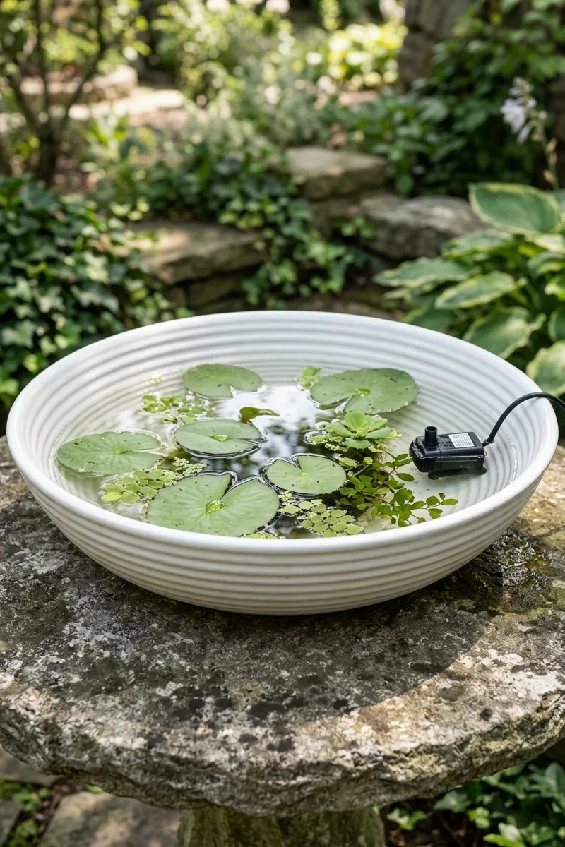 Ribbed Bowl with Water Feature