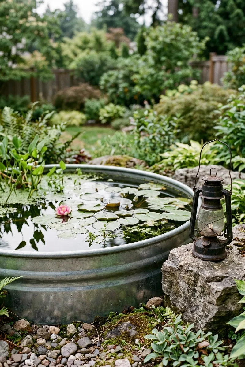 Rustic Lantern by the Tank