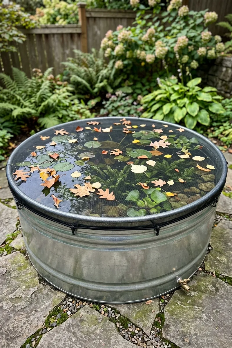 Stock Tank with a Screen Cover