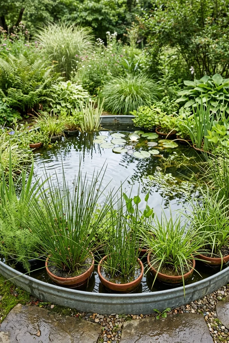 Stock Tank with Marginal Plants