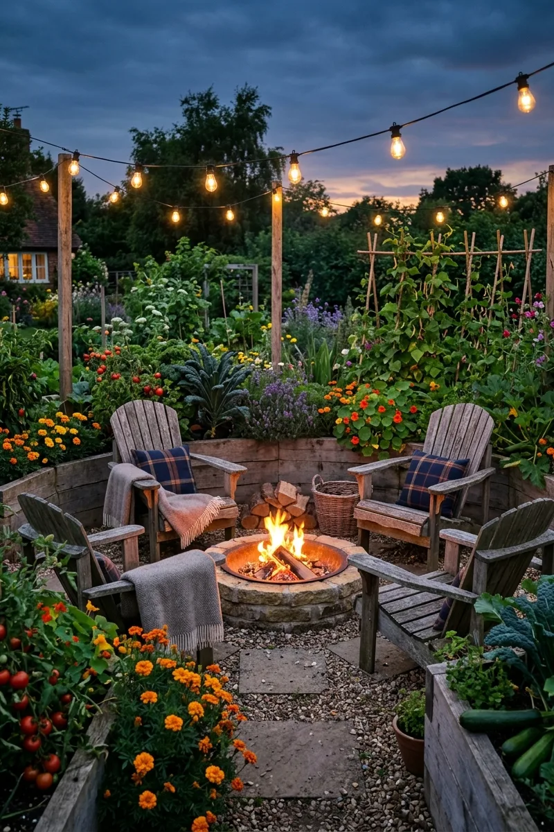 Evening Garden Seating Area