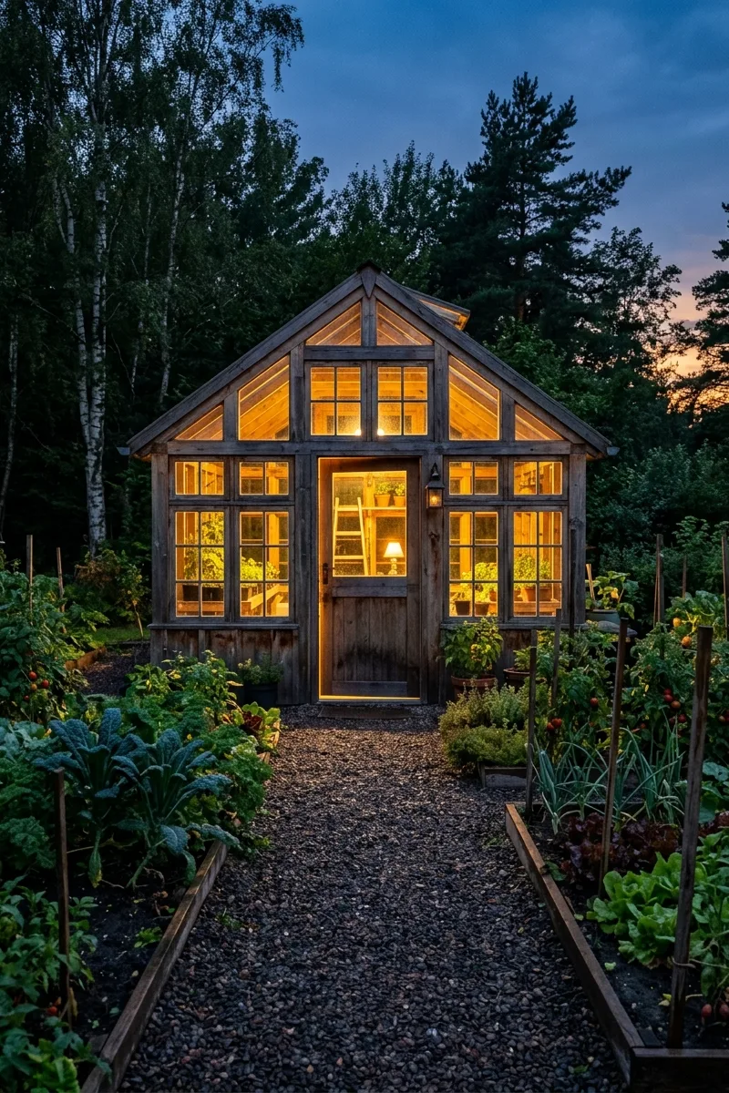 Glowing Greenhouse as a Focal Point