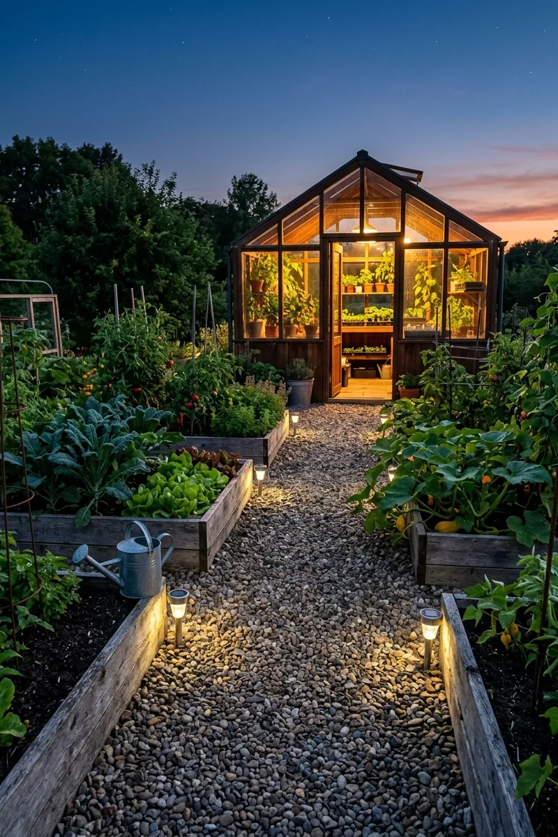 Gravel Paths Winding Through the Garden