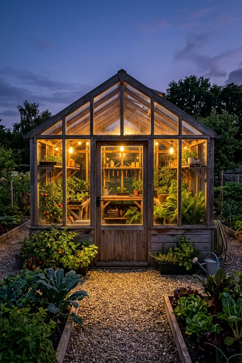 Greenhouse with Interior Lighting