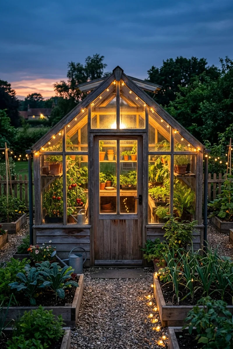 Greenhouse with Plants Visible