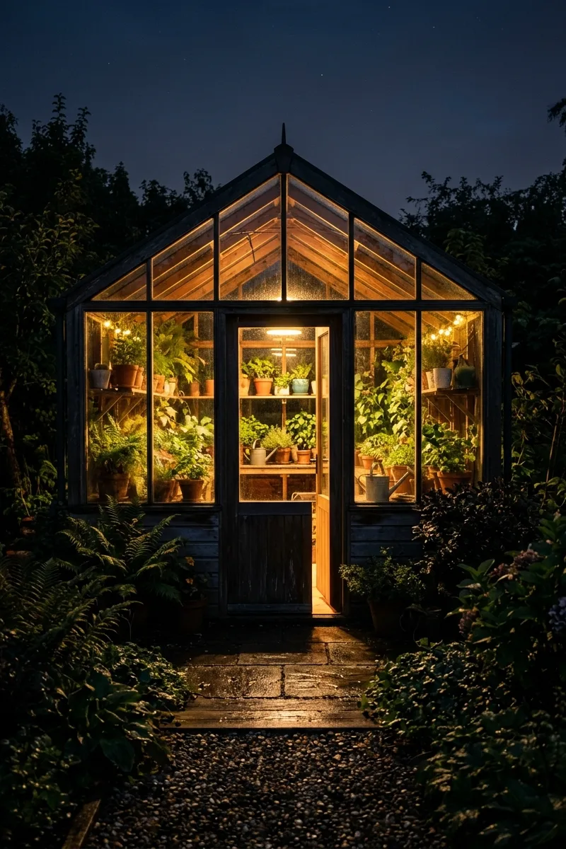 Warm Glow of the Greenhouse Interior