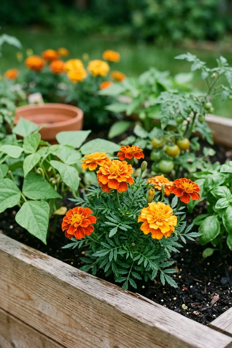 Bright Marigolds as Companions