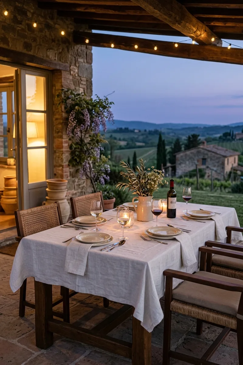 Covered Patio Dining Ambiance