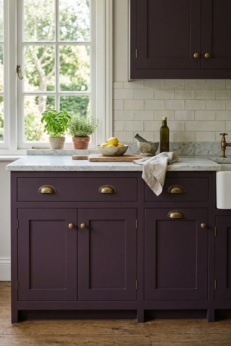 Aubergine Shaker Cabinets