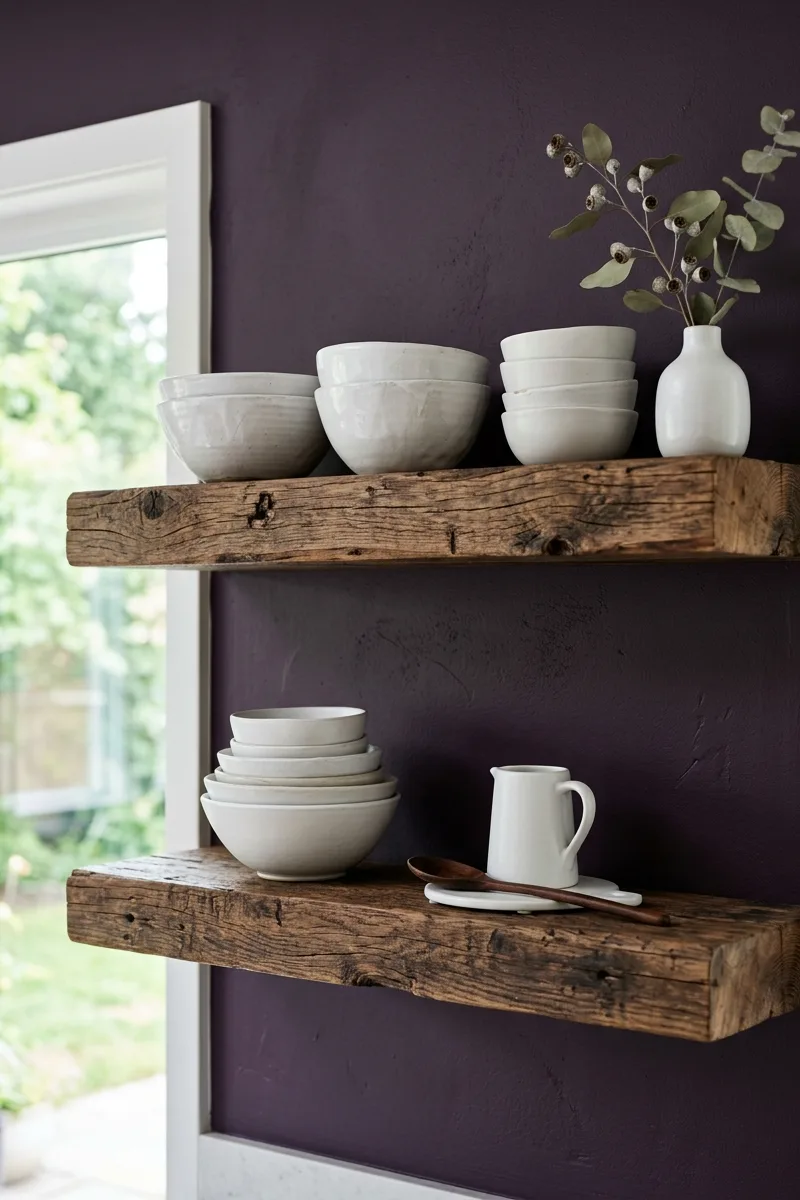 Reclaimed Wood Open Shelving