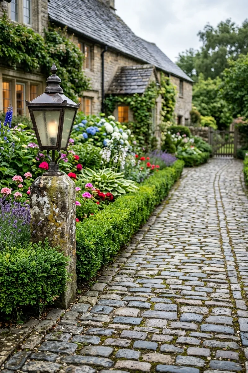 Cobblestone Street-Style Path