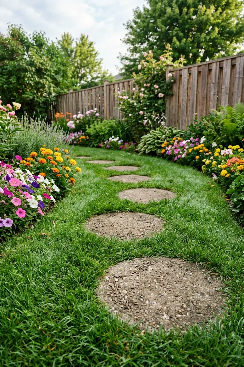 Stepping Stone Lawn Path