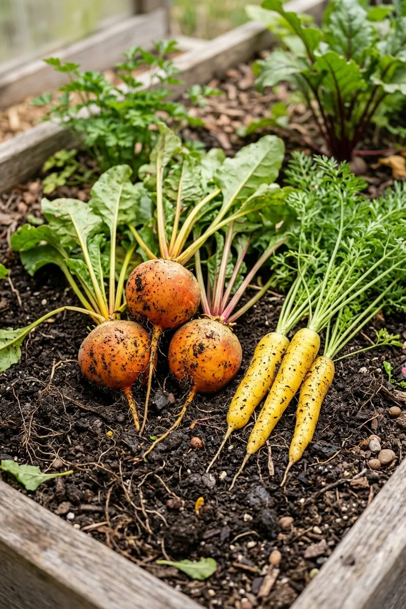 Golden Beets and Yellow Carrots