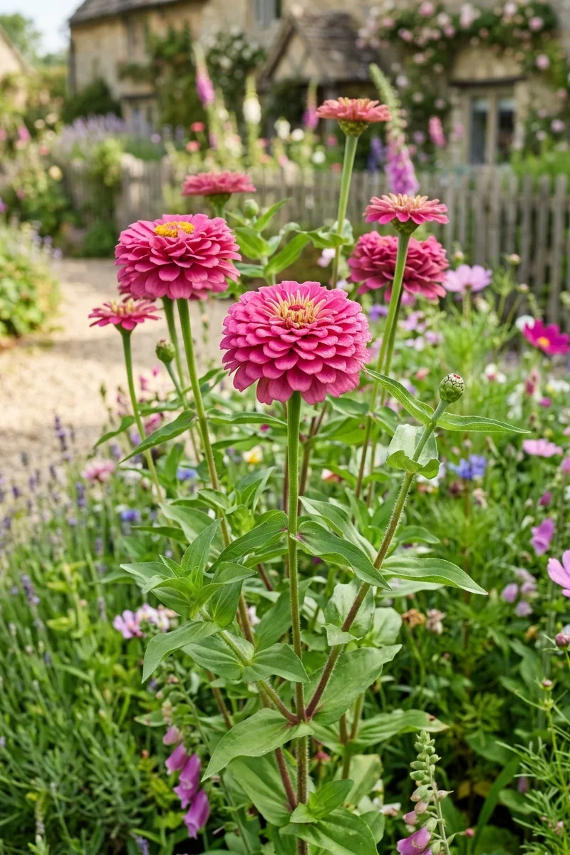 Pink Zinnias for Height