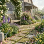 18 Cottage Garden Path Ideas with Stone and Flowers