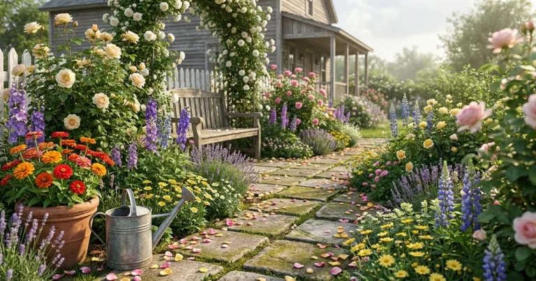 18 Cottage Garden Path Ideas with Stone and Flowers