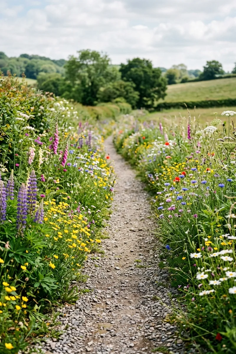 Gravel Path with Wildflowers