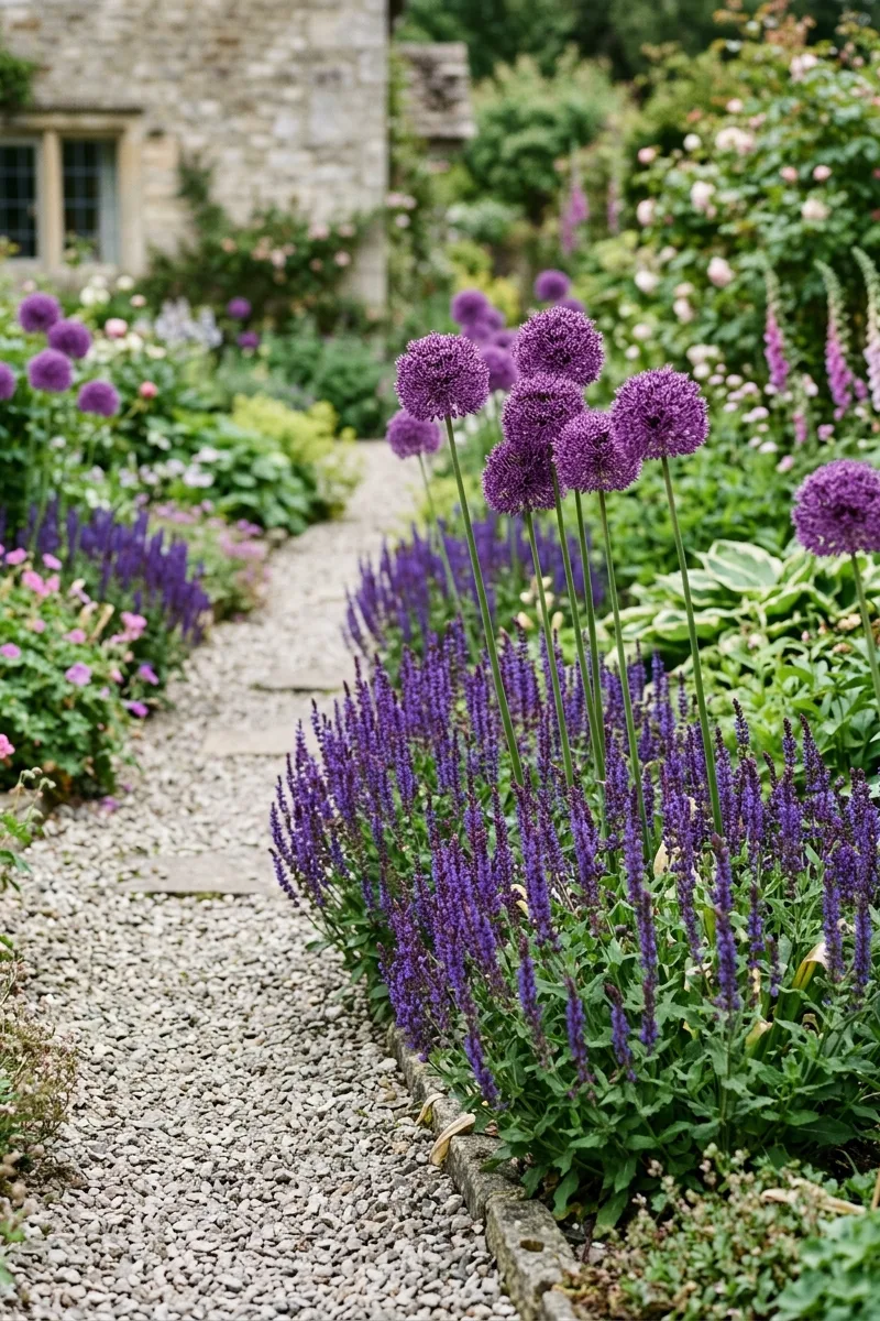 Path with Allium and Salvia