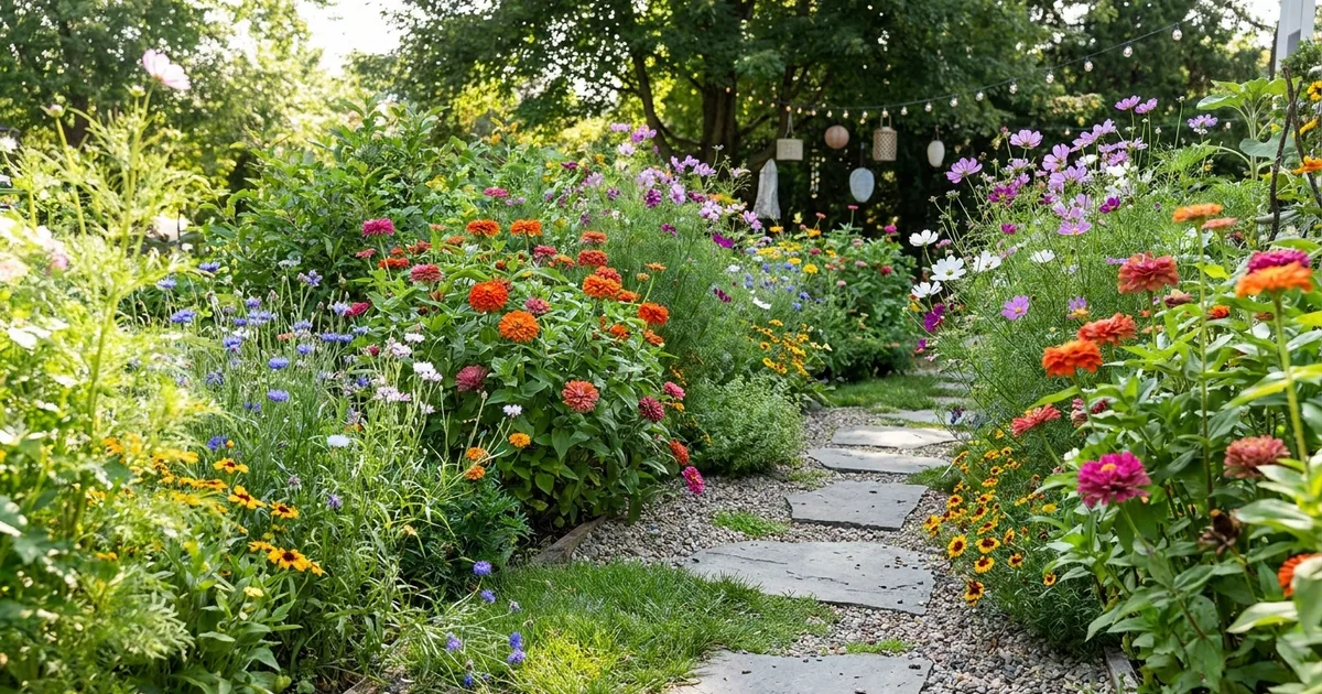 14 Gorgeous Cottage Garden Paths with Vibrant Flowers
