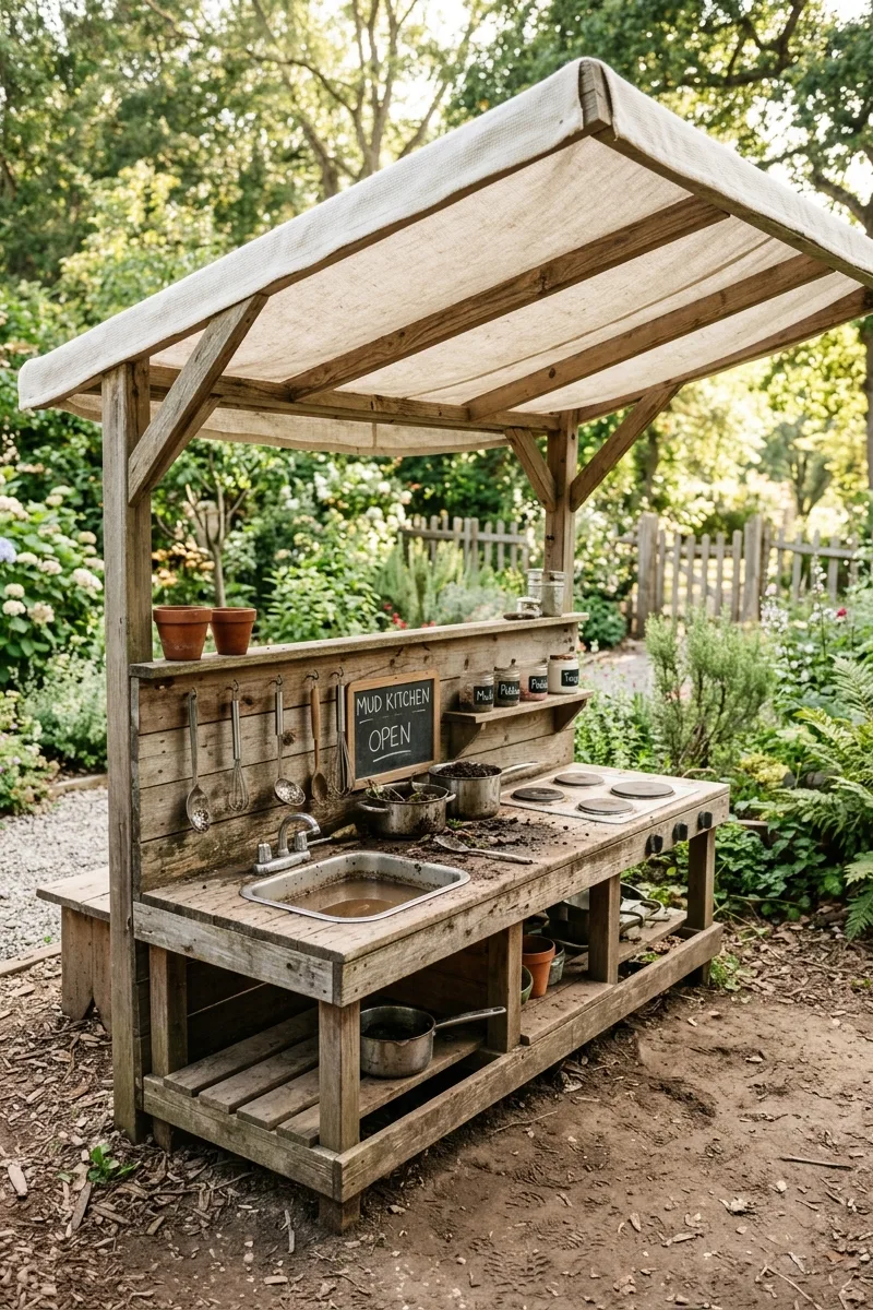 Mud Kitchen with a Canopy