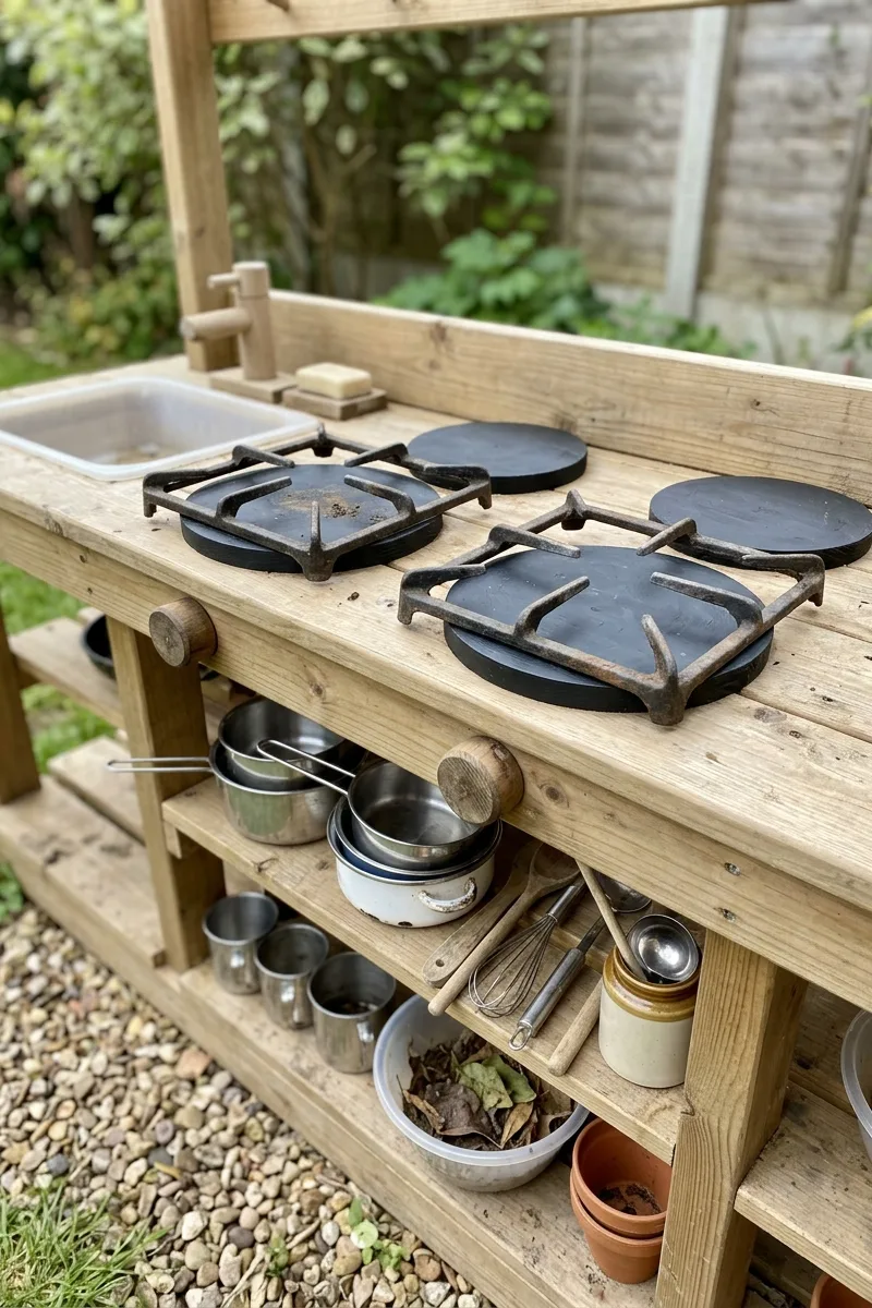 Mud Kitchen with a Stove Top