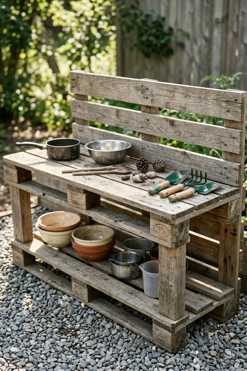 Pallet Mud Kitchen Station