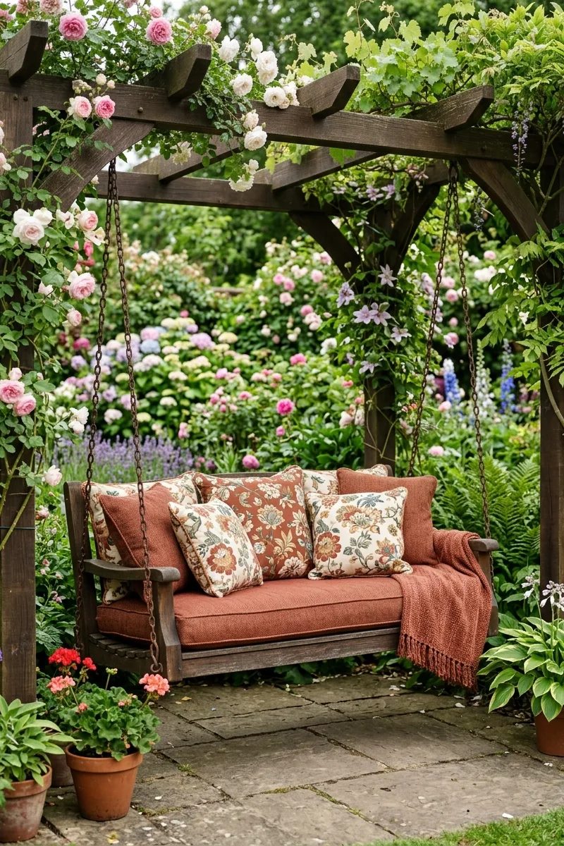 Cushions in Rust and Floral