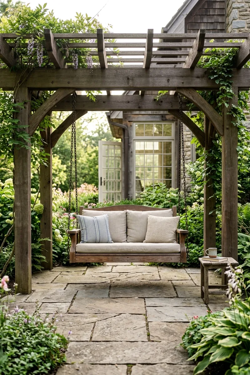 Pergola and Stone Patio