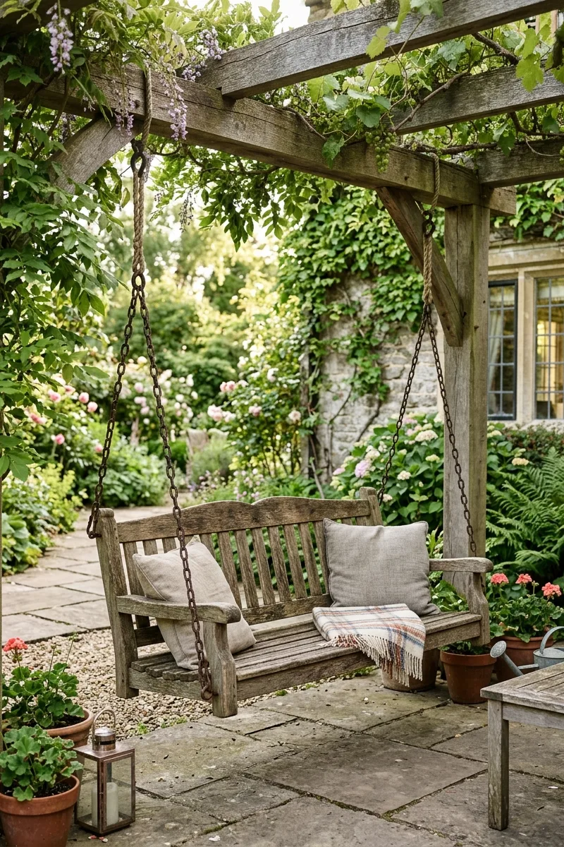 Rustic Wooden Swing