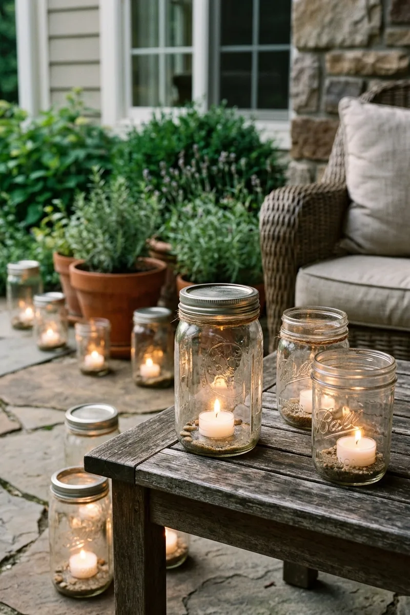 Candle-Filled Mason Jars