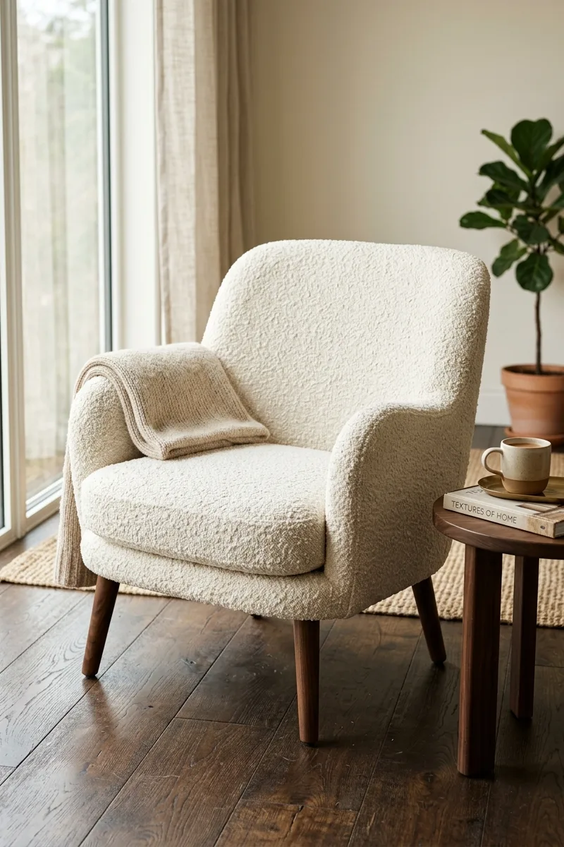 Textured Boucle Accent Chairs