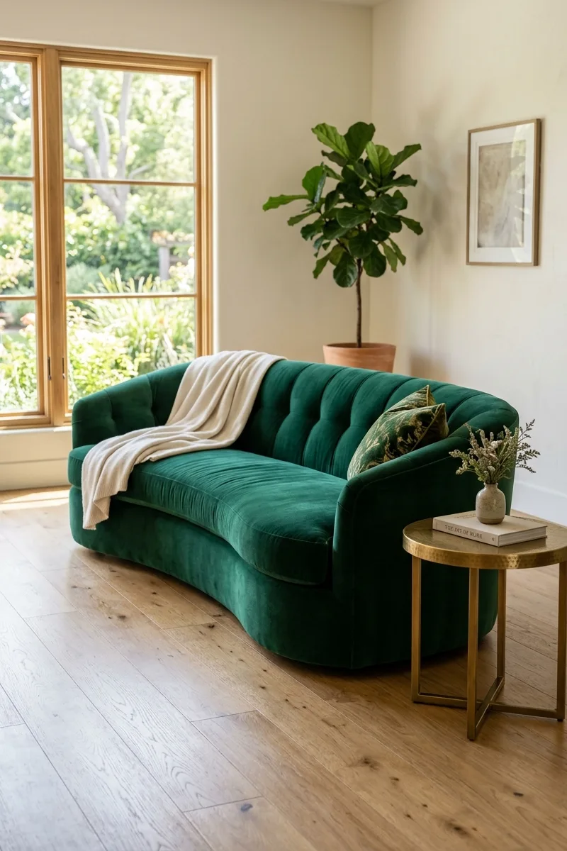 Curved Velvet Sofas