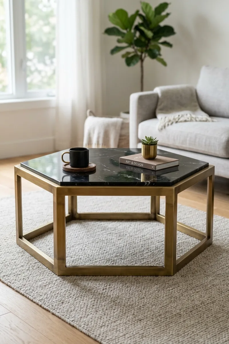 Geometric Brass Tables
