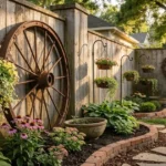 18 Charming Garden Decor Ideas with Rustic Wagon Wheels