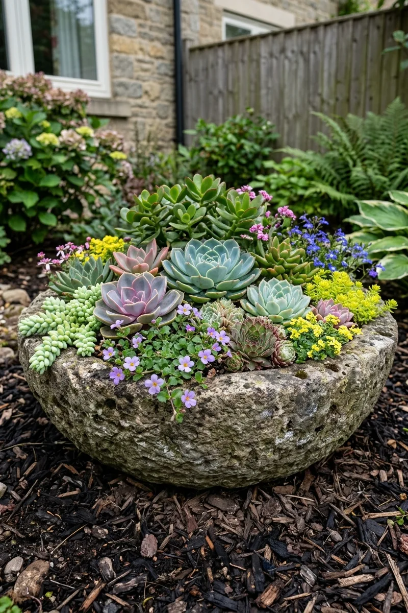 Stone Bowl Planters