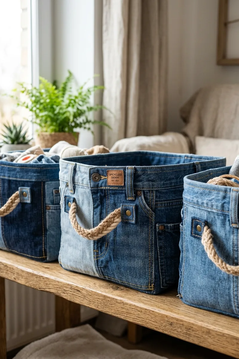 Denim Storage Bins