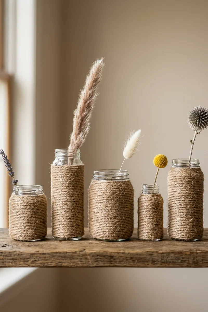 Rope Wrapped Vases