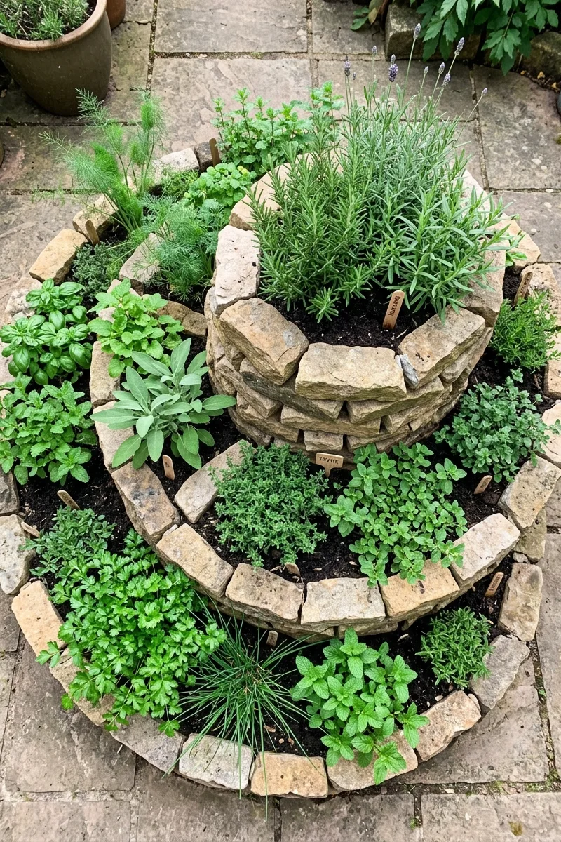 Spiral Herb Garden Layout