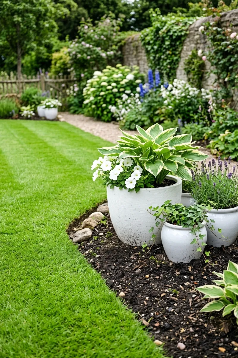 Manicured Green Lawn Contrasts
